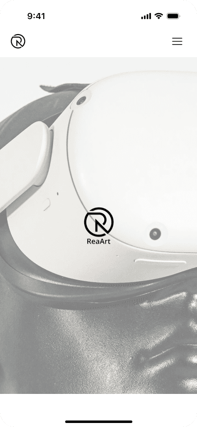 ReART App - Home Screen with VR headset